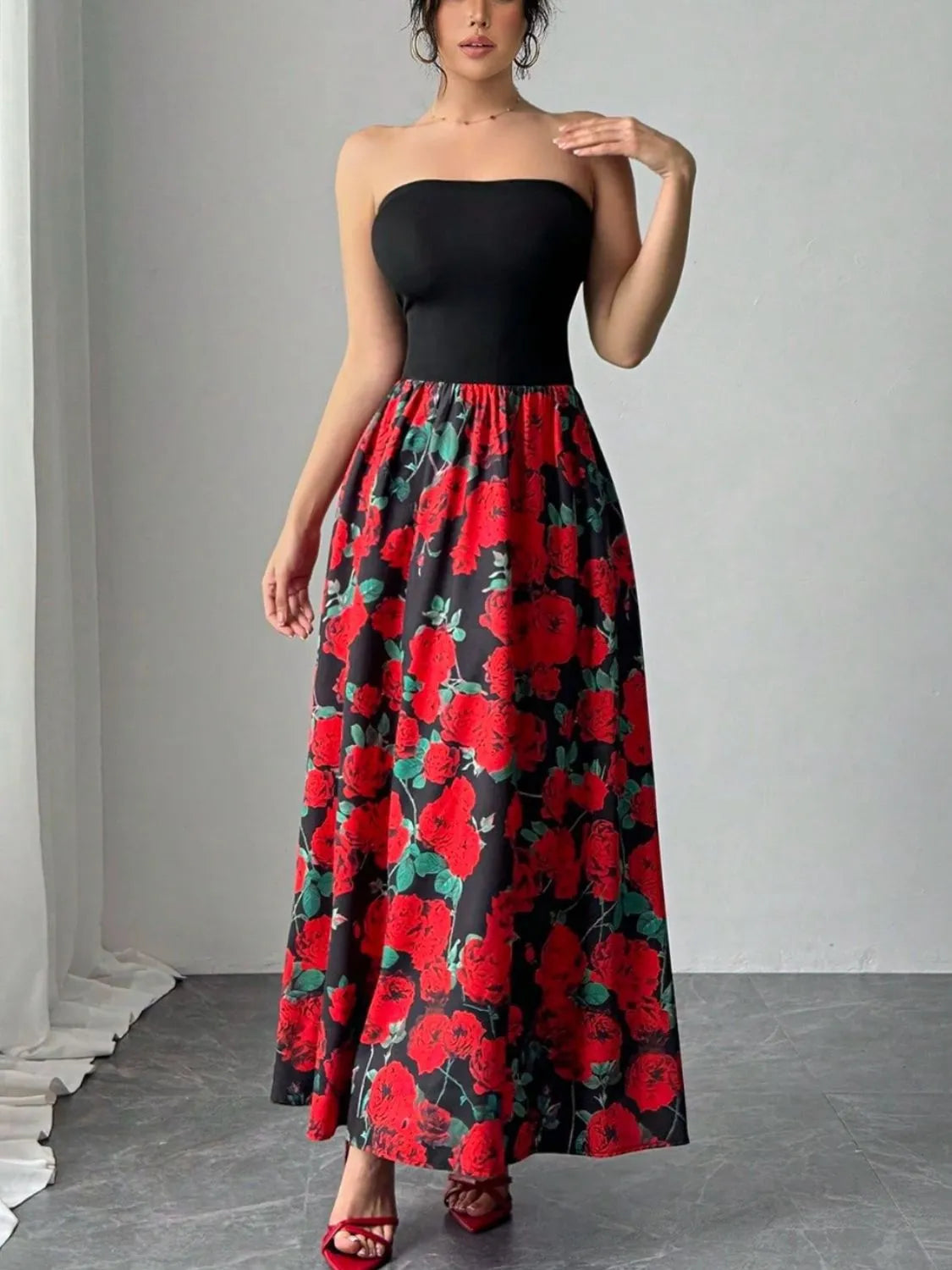 Floral Tube Maxi Dress