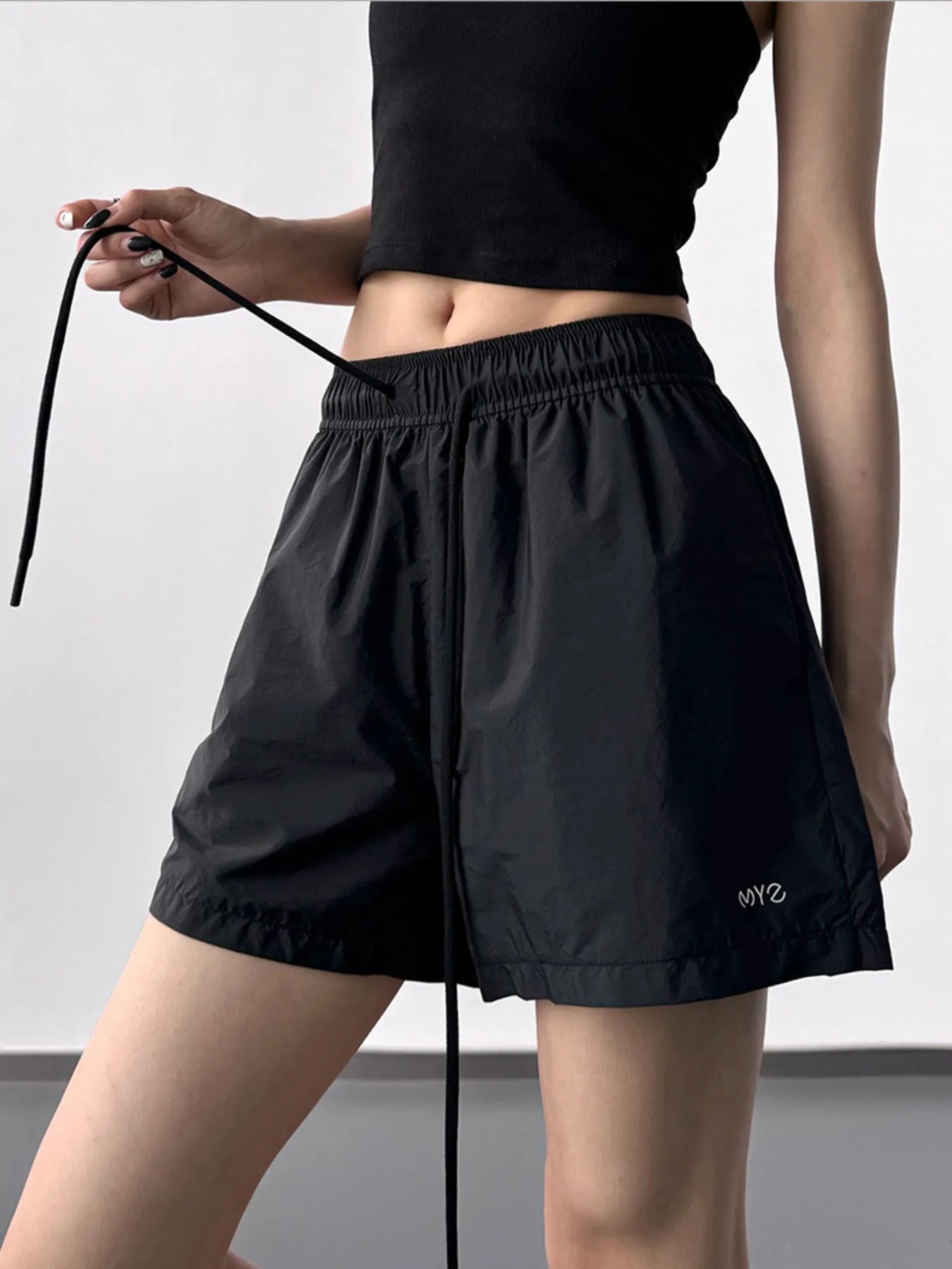 High Waisted Drawstring Shorts