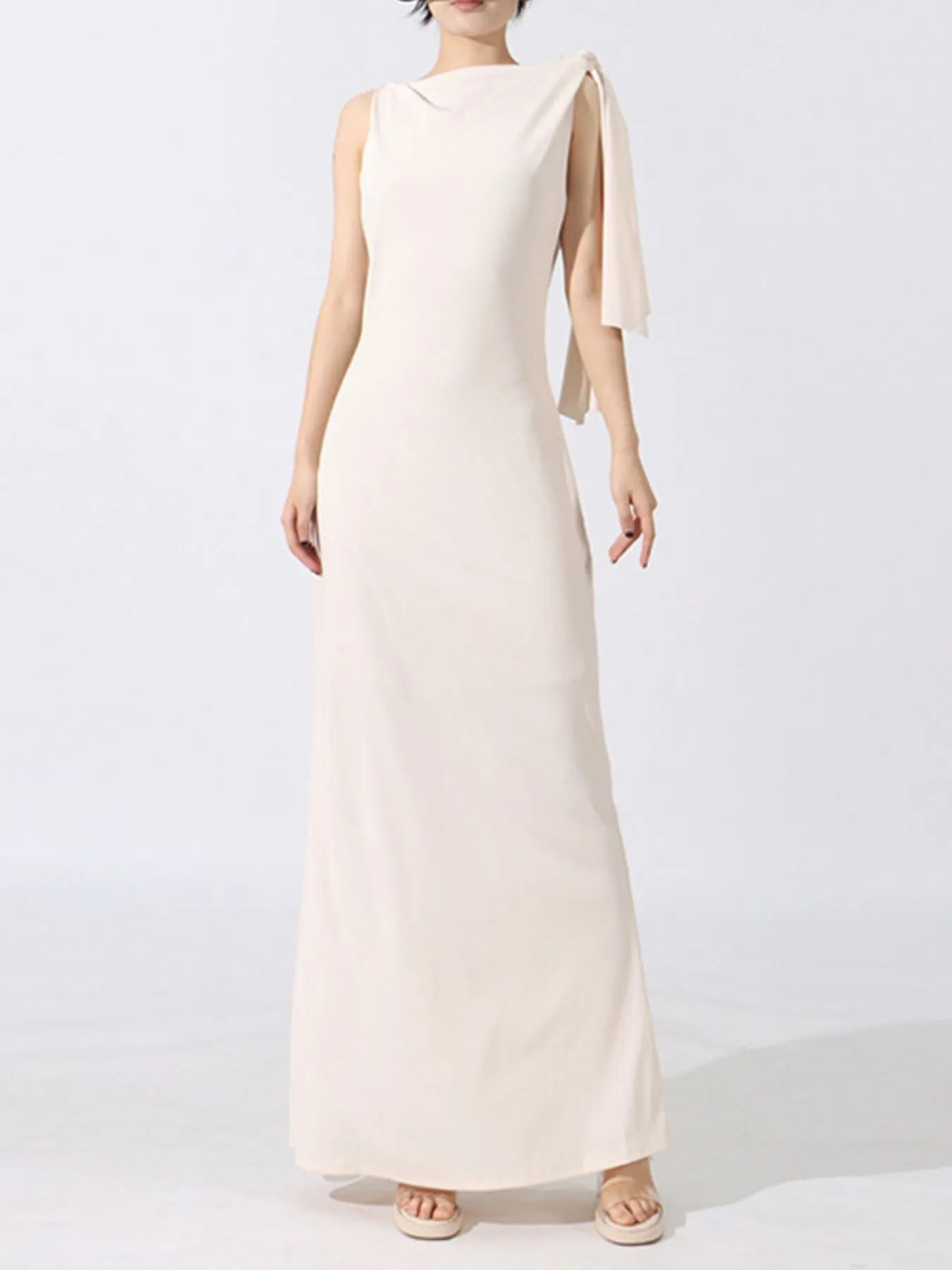 Tie Shoulder Sleeveless Maxi Dress