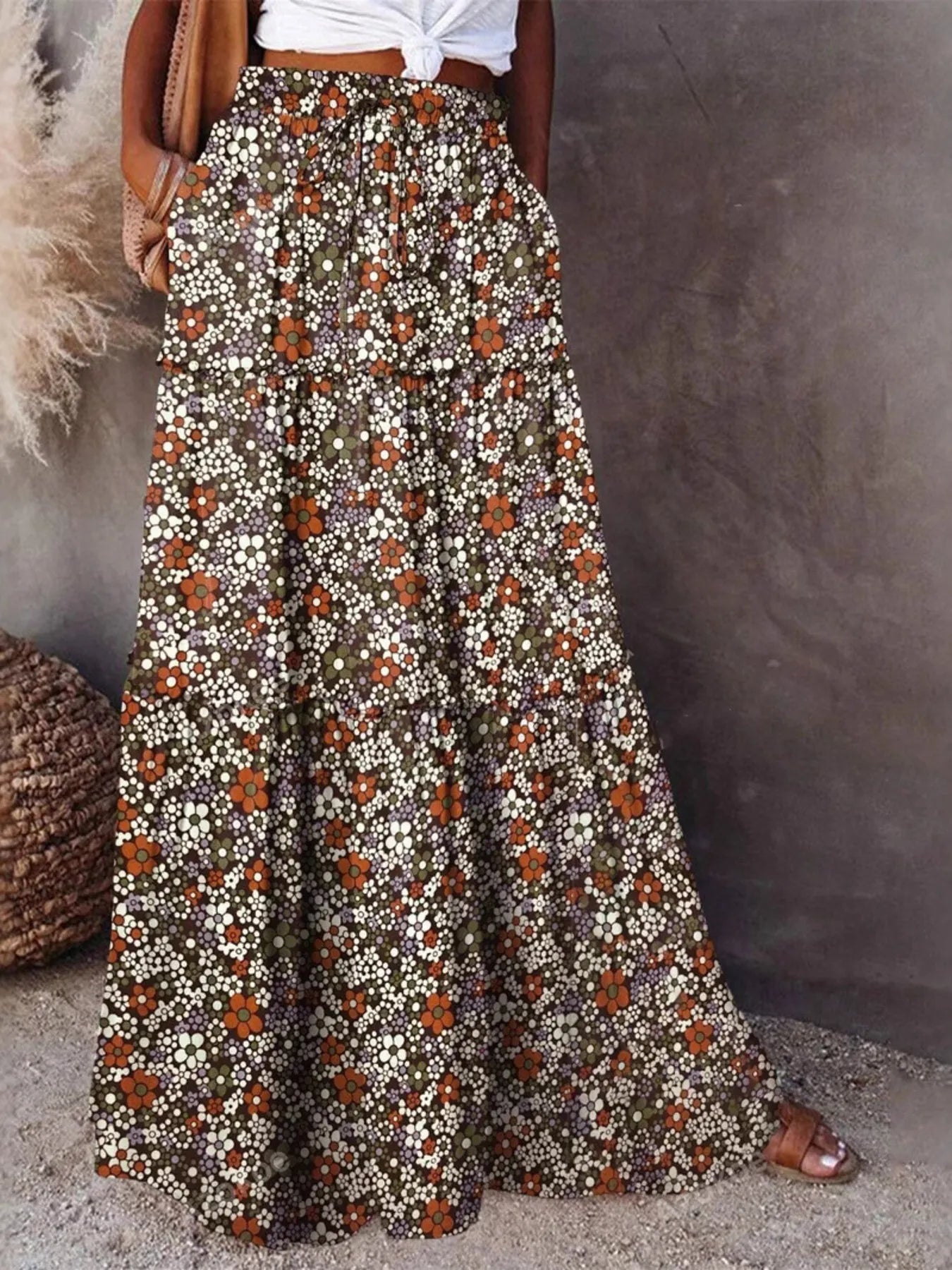 Floral Print Maxi Skirt
