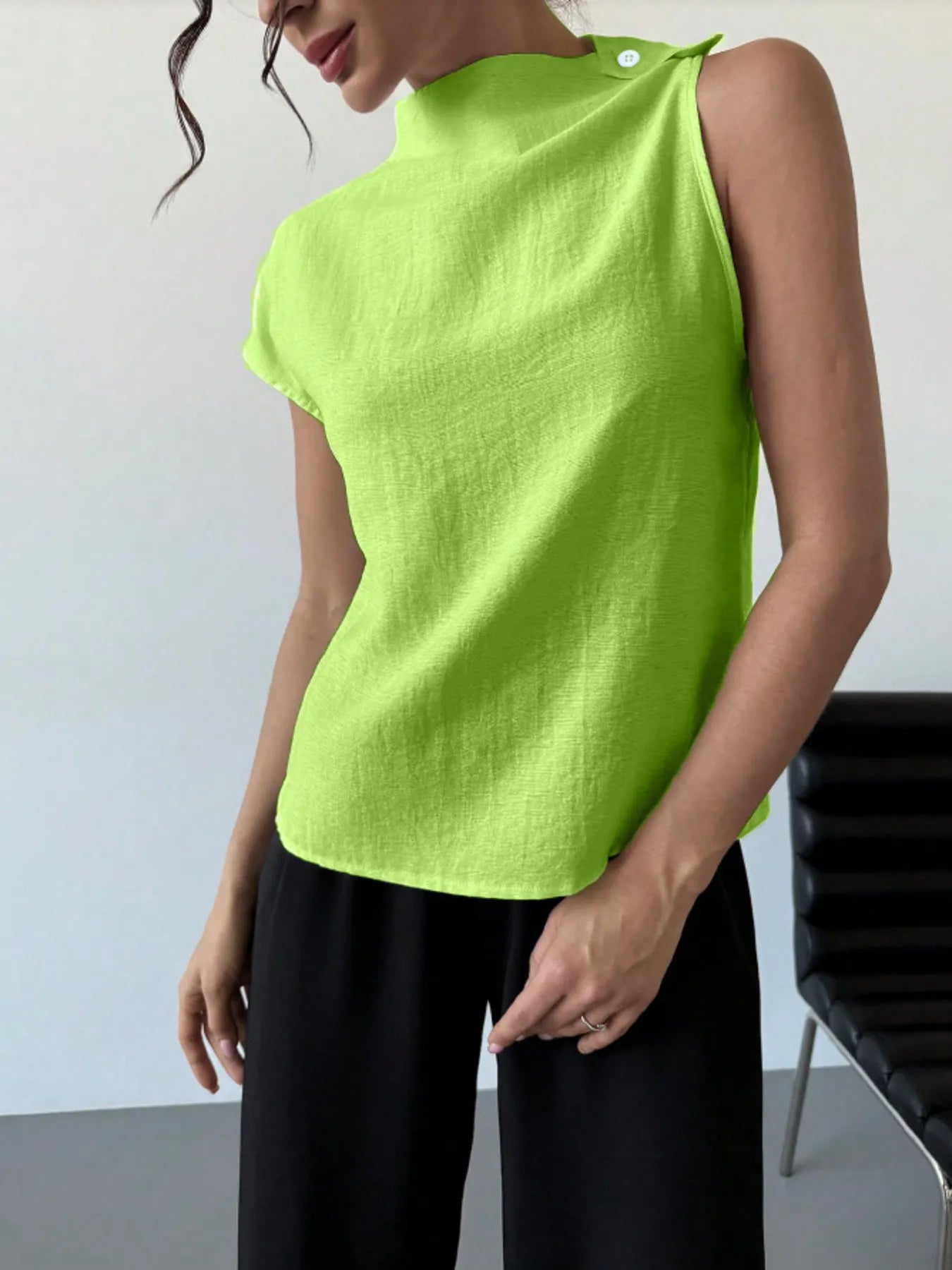 Mock Neck Solid Color Tank