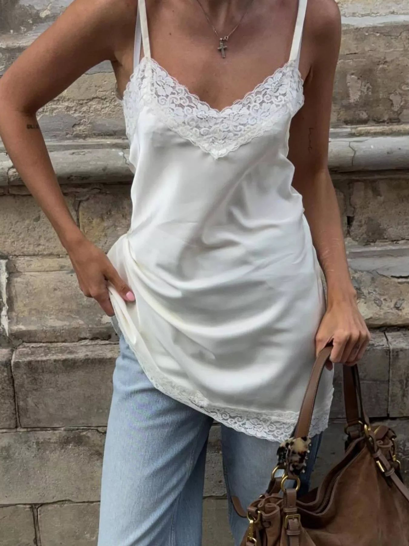 Lace Detail V-Neck Cami