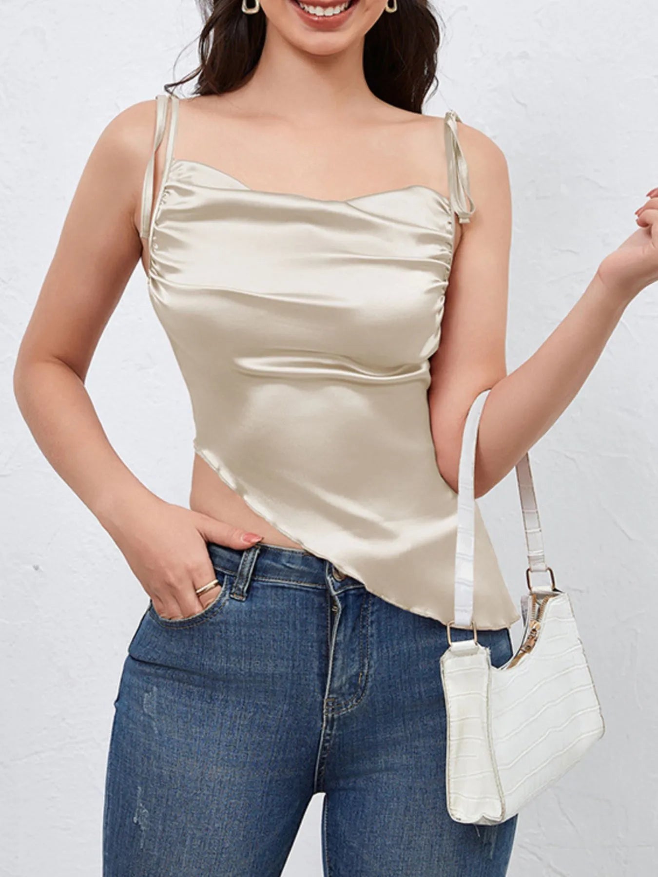 Asymmetrical Tie Shoulder Cami