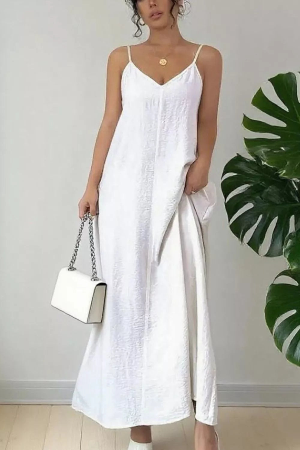 Spaghetti Strap V-Neck Maxi Dress